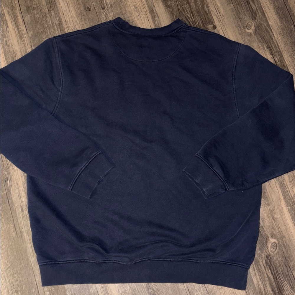 Vintage 90s Nike Men’s L Spellout Embroidered Sweatshirt Blue Pullover - Picture 4 of 5